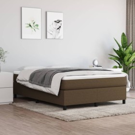 Box spring bed with dark brown fabric mattress 140x190 cm by vidaXL, Beds and slatted bases - Ref: Foro24-3144418, Price: 424...