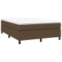 Cama box spring con colchón tela marrón oscuro 140x190 cm de vidaXL, Camas y somieres - Ref: Foro24-3144418, Precio: 416,60 €...