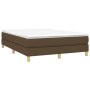 Cama box spring con colchón tela marrón oscuro 140x200 cm de vidaXL, Camas y somieres - Ref: Foro24-3144178, Precio: 362,75 €...