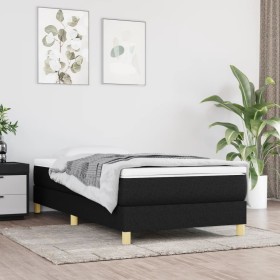 Box spring bed with black fabric mattress 100x200 cm by vidaXL, Beds and slatted bases - Ref: Foro24-3144153, Price: 282,17 €...