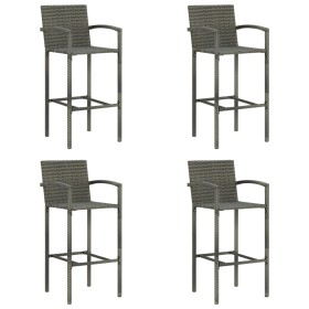 Küchenhocker 4 Einheiten graues synthetisches Rattan von vidaXL, Gartenstühle - Ref: Foro24-313456, Preis: 174,85 €, Rabatt: %