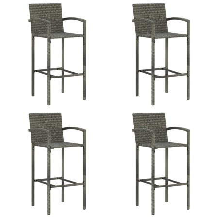 Küchenhocker 4 Einheiten graues synthetisches Rattan von vidaXL, Gartenstühle - Ref: Foro24-313456, Preis: 174,85 €, Rabatt: %