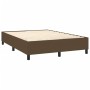 Cama box spring con colchón tela marrón oscuro 140x200 cm de vidaXL, Camas y somieres - Ref: Foro24-3144426, Precio: 413,46 €...