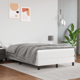 Box spring bed with white synthetic leather mattress 120x200 cm by vidaXL, Beds and slatted bases - Ref: Foro24-3144250, Pric...