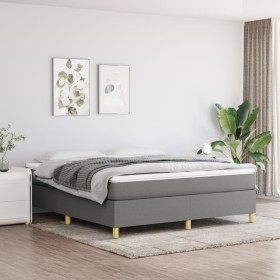 Cama box spring con colchón tela gris oscuro 180x200 cm de vidaXL, Camas y somieres - Ref: Foro24-3144539, Precio: 506,89 €, ...