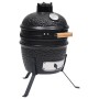 2 in 1 Kamado Räuchergrill aus schwarzer Keramik 56 cm von vidaXL, Grillen - Ref: Foro24-316093, Preis: 234,43 €, Rabatt: %