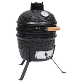 2 in 1 Kamado smoker barbecue made of black ceramic 56 cm by vidaXL, Barbecues - Ref: Foro24-316093, Price: 239,99 €, Discoun...