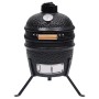 2 in 1 Kamado Räuchergrill aus schwarzer Keramik 56 cm von vidaXL, Grillen - Ref: Foro24-316093, Preis: 234,43 €, Rabatt: %