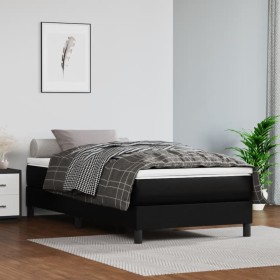 Cama box spring con colchón cuero sintético negro 80x200 cm de vidaXL, Camas y somieres - Ref: Foro24-3144225, Precio: 258,84...