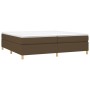 Cama box spring con colchón tela marrón oscuro 200x200 cm de vidaXL, Camas y somieres - Ref: Foro24-3144549, Precio: 526,39 €...