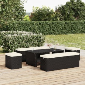 Otomana con cojines 2 uds negro 40x30x40 cm ratán sintético de vidaXL, Otomanas - Ref: Foro24-319394, Precio: 102,99 €, Descu...