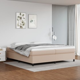 Box spring bed with cappuccino synthetic leather mattress 200x200cm by vidaXL, Beds and slatted bases - Ref: Foro24-3144631, ...