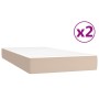 Cama box spring con colchón cuero sintético capuchino 200x200cm de vidaXL, Camas y somieres - Ref: Foro24-3144631, Precio: 60...