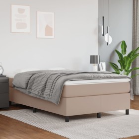 Box spring bed with cappuccino synthetic leather mattress 120x200cm by vidaXL, Beds and slatted bases - Ref: Foro24-3144601, ...