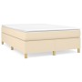 Cama box spring con colchón tela color crema 140x200 cm de vidaXL, Camas y somieres - Ref: Foro24-3144527, Precio: 423,20 €, ...