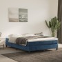 Box spring bed with dark blue velvet mattress 140x200 cm by vidaXL, Beds and slatted bases - Ref: Foro24-3144337, Price: 383,...