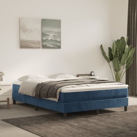 Box spring bed with dark blue velvet mattress 140x200 cm by vidaXL, Beds and slatted bases - Ref: Foro24-3144337, Price: 372,...