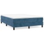 Box spring bed with dark blue velvet mattress 140x200 cm by vidaXL, Beds and slatted bases - Ref: Foro24-3144337, Price: 383,...