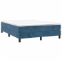 Box spring bed with dark blue velvet mattress 140x200 cm by vidaXL, Beds and slatted bases - Ref: Foro24-3144337, Price: 383,...