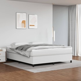 Cama box spring con colchón cuero sintético blanco 180x200 cm de vidaXL, Camas y somieres - Ref: Foro24-3144621, Precio: 528,...