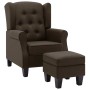 Brown fabric armchair with footrest stool by vidaXL, Armchairs - Ref: Foro24-320155, Price: 265,99 €, Discount: %