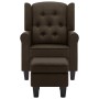 Brown fabric armchair with footrest stool by vidaXL, Armchairs - Ref: Foro24-320155, Price: 265,99 €, Discount: %