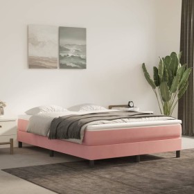 Boxspringbett mit rosa Samtmatratze 140x190 cm von vidaXL, Betten und Lattenroste - Ref: Foro24-3144332, Preis: 358,31 €, Rab...