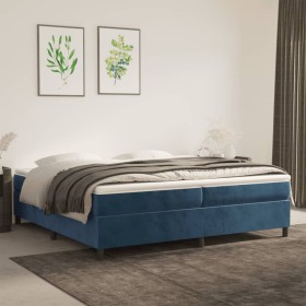 Box spring bed with dark blue velvet mattress 200x200 cm by vidaXL, Beds and slatted bases - Ref: Foro24-3144703, Price: 527,...