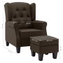 Brown fabric armchair with footrest stool by vidaXL, Armchairs - Ref: Foro24-320155, Price: 265,99 €, Discount: %