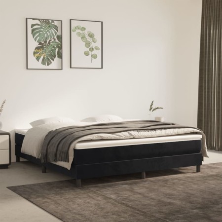 Box spring bed with black velvet mattress 180x200 cm by vidaXL, Beds and slatted bases - Ref: Foro24-3144347, Price: 476,68 €...