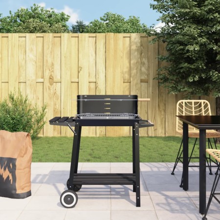 Holzkohlegrill mit schwarzen Stahlrädern von vidaXL, Grillen - Ref: Foro24-315386, Preis: 85,93 €, Rabatt: %