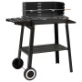 Holzkohlegrill mit schwarzen Stahlrädern von vidaXL, Grillen - Ref: Foro24-315386, Preis: 85,93 €, Rabatt: %