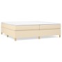 Box spring bed with cream fabric mattress 200x200 cm by vidaXL, Beds and slatted bases - Ref: Foro24-3144551, Price: 563,32 €...