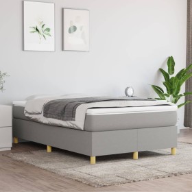 Cama box spring con colchón tela gris claro 120x200 cm de vidaXL, Camas y somieres - Ref: Foro24-3144506, Precio: 362,88 €, D...