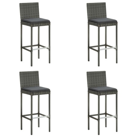 High garden stools cushions 4 pcs gray synthetic rattan by vidaXL, Garden chairs - Ref: Foro24-313438, Price: 285,23 €, Disco...