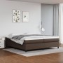 Box spring bed with brown synthetic leather mattress 200x200 cm by vidaXL, Beds and slatted bases - Ref: Foro24-3144629, Pric...