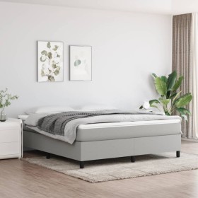 Box spring bed with light gray fabric mattress 180x200 cm by vidaXL, Beds and slatted bases - Ref: Foro24-3144439, Price: 499...