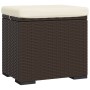 Ottoman with brown synthetic rattan cushion 40x30x40 cm by vidaXL, Ottomans - Ref: Foro24-319393, Price: 37,93 €, Discount: %