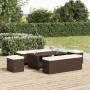 Ottoman with brown synthetic rattan cushion 40x30x40 cm by vidaXL, Ottomans - Ref: Foro24-319393, Price: 37,93 €, Discount: %