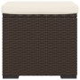 Ottoman with brown synthetic rattan cushion 40x30x40 cm by vidaXL, Ottomans - Ref: Foro24-319393, Price: 37,93 €, Discount: %