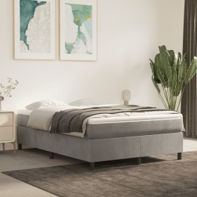 Box spring bed with light gray velvet mattress 140x190 cm by vidaXL, Beds and slatted bases - Ref: Foro24-3144675, Price: 446...