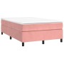 Box spring bed with pink velvet mattress 120x200 cm by vidaXL, Beds and slatted bases - Ref: Foro24-3144674, Price: 382,52 €,...