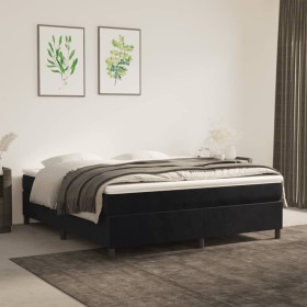 Cama box spring con colchón terciopelo negro 180x200 cm de vidaXL, Camas y somieres - Ref: Foro24-3144695, Precio: 501,99 €, ...