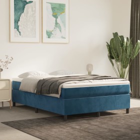 Box spring bed with dark blue velvet mattress 140x200 cm by vidaXL, Beds and slatted bases - Ref: Foro24-3144685, Price: 425,...