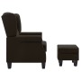 Sillón con taburete reposapiés de tela marrón oscuro de vidaXL, Sillones - Ref: Foro24-320156, Precio: 264,91 €, Descuento: %