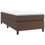 Box spring bed with brown synthetic leather mattress 90x200 cm by vidaXL, Beds and slatted bases - Ref: Foro24-3144587, Price...