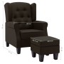 Sillón con taburete reposapiés de tela marrón oscuro de vidaXL, Sillones - Ref: Foro24-320156, Precio: 264,91 €, Descuento: %