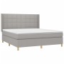 Cama box spring colchón y luces LED tela gris claro 160x200 cm de vidaXL, Camas y somieres - Ref: Foro24-3138885, Precio: 592...