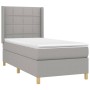 Boxspringbettmatratze und LED-Leuchten aus hellgrauem Stoff 90x190 cm von vidaXL, Betten und Lattenroste - Ref: Foro24-313883...