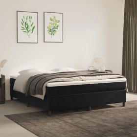 Box spring bed with black velvet mattress 160x200 cm by vidaXL, Beds and slatted bases - Ref: Foro24-3144689, Price: 450,91 €...